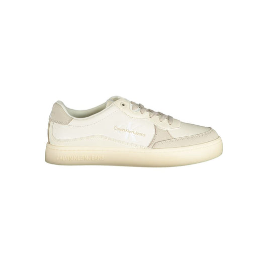 Calvin Klein Elegant White Sneakers with Contrast Accents Calvin Klein Antique White