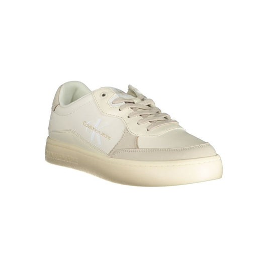 Calvin Klein Elegant White Sneakers with Contrast Accents Calvin Klein Light Gray