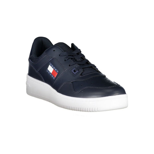 Tommy Hilfiger Blue Contrast Sneakers with Logo Detail Tommy Hilfiger Light Gray