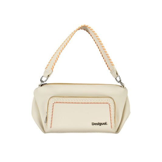 Desigual White Polyethylene Handbag Desigual Light Gray
