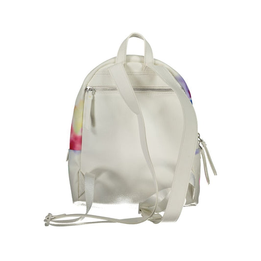 Desigual White Polyester Backpack Desigual Gray