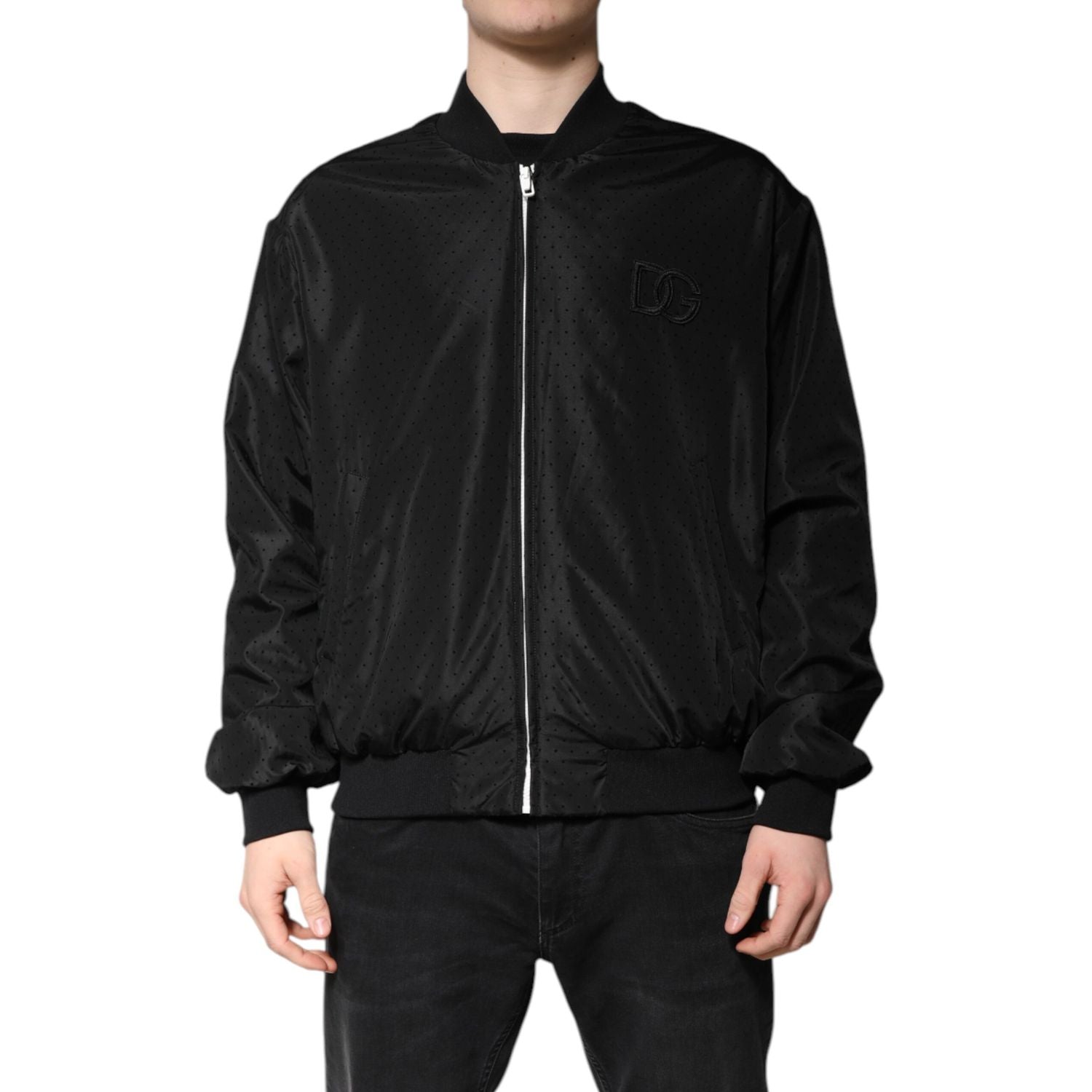 Dolce & Gabbana Black Long Sleeves Full Zip Bomber Jacket