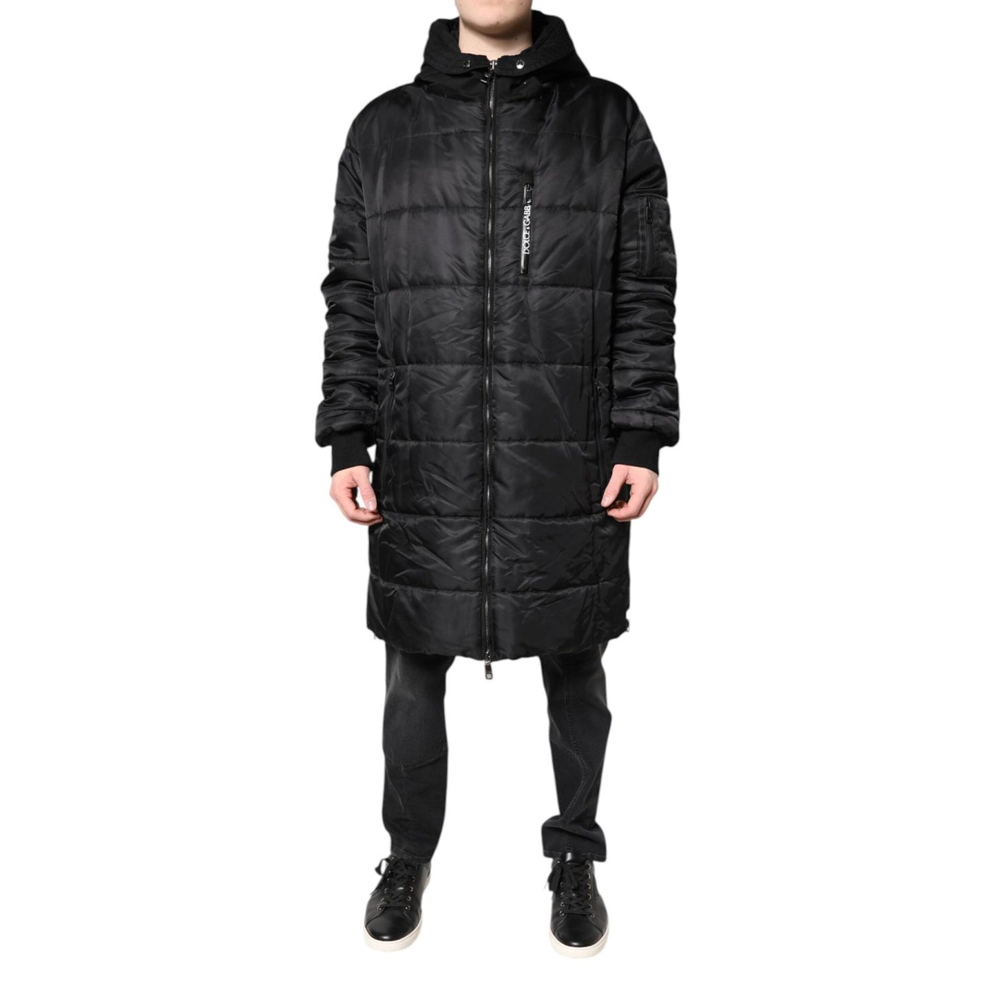 Dolce & Gabbana Black Hooded Parka Coat Winter Jacket JKT4194-58