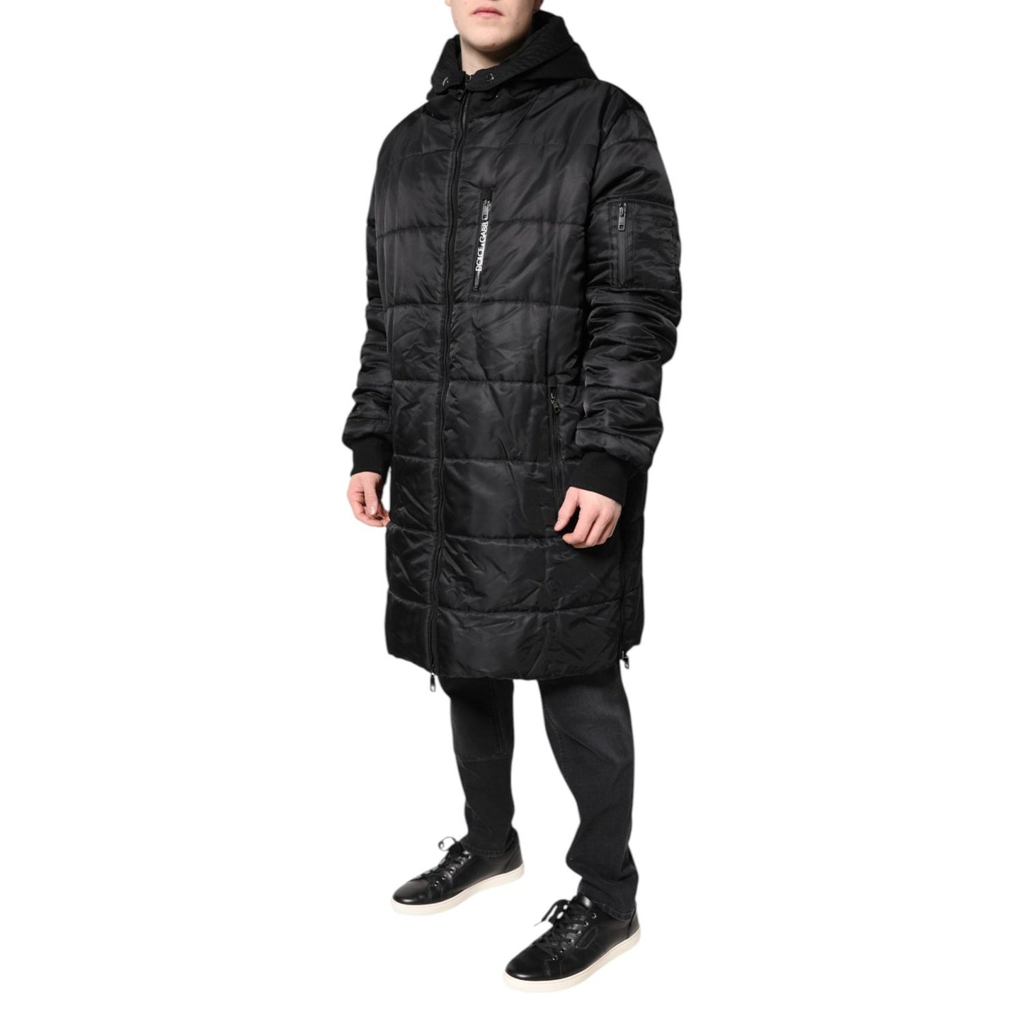 Dolce & Gabbana Black Hooded Parka Coat Winter Jacket JKT4194-58