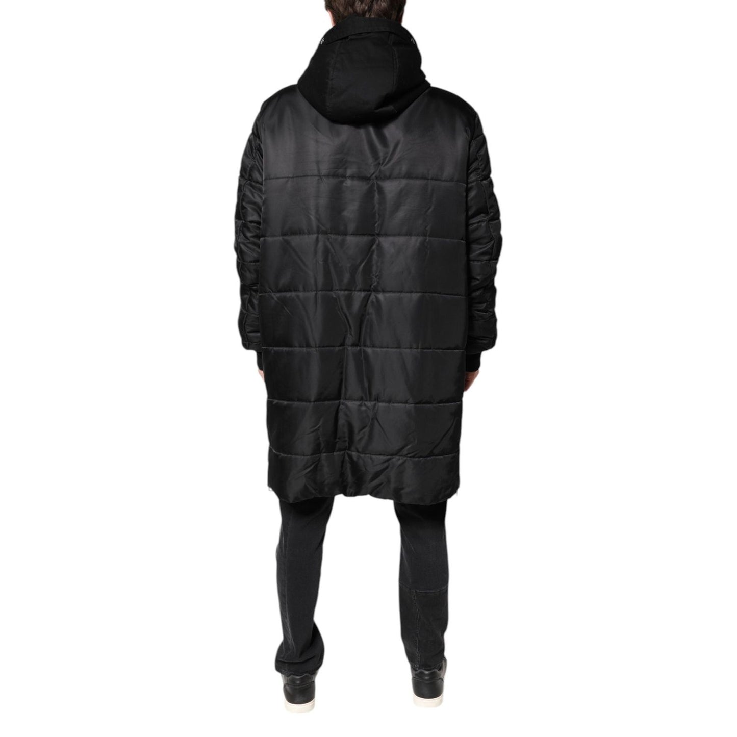 Dolce & Gabbana Black Hooded Parka Coat Winter Jacket JKT4194-58