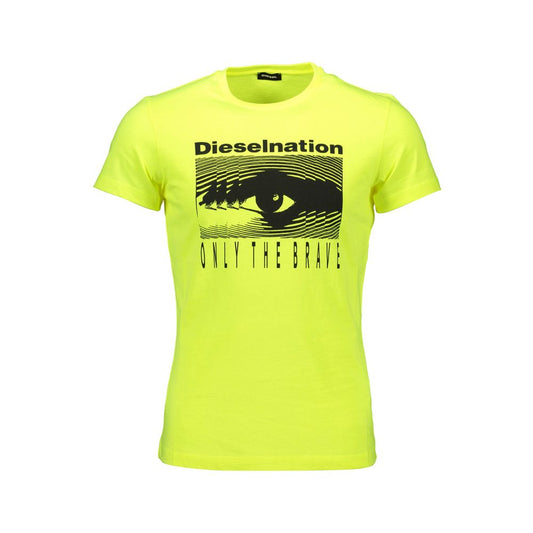 Diesel Yellow Cotton Men T-Shirt Diesel Light Goldenrod