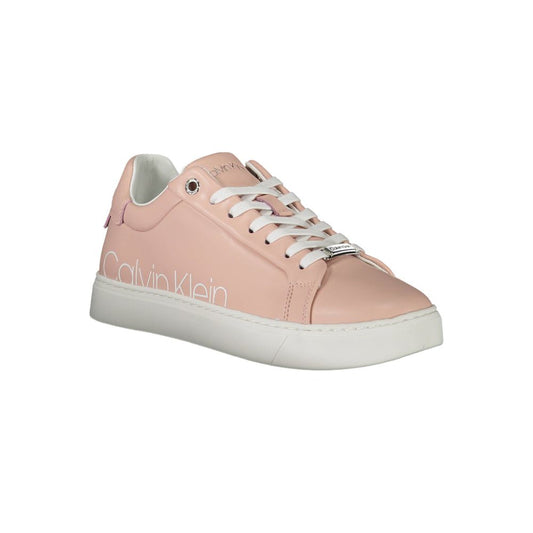 Calvin Klein Pink Leather Women Sneaker Calvin Klein Gray