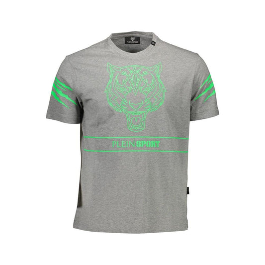 Plein Sport Gray Cotton Men T-Shirt Plein Sport Dark Gray