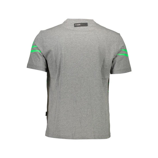 Plein Sport Gray Cotton Men T-Shirt Plein Sport Dark Gray