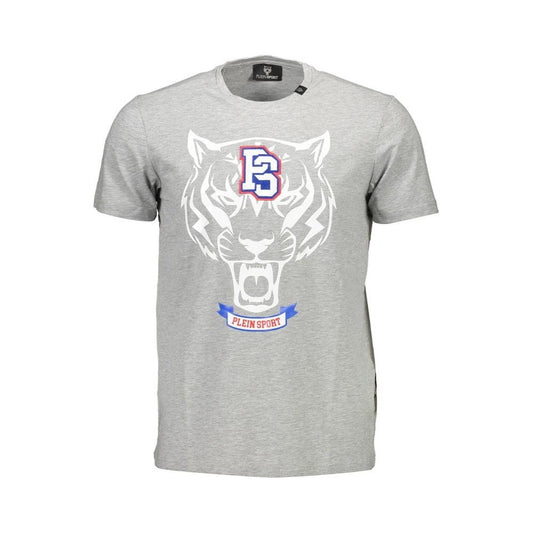 Plein Sport Gray Cotton Men T-Shirt Plein Sport Gray