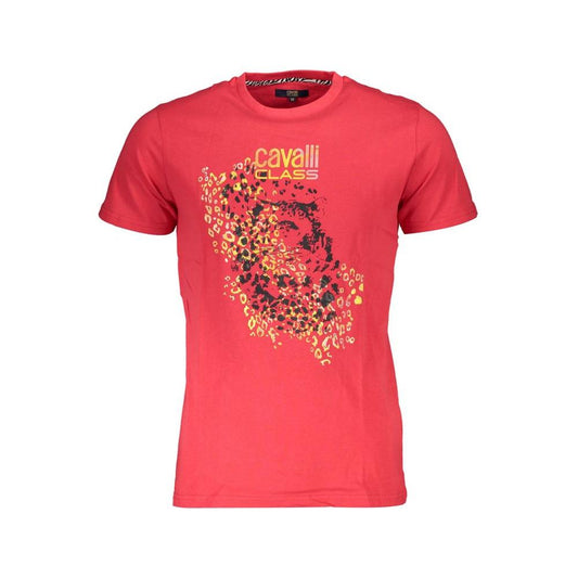 Cavalli Class Red Cotton T-Shirt Cavalli Class Tomato