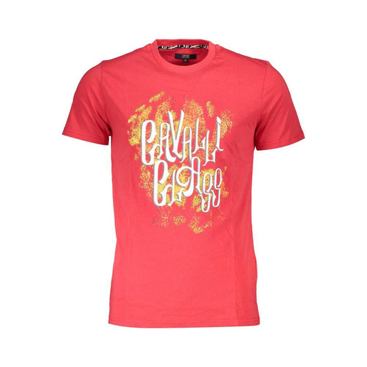 Cavalli Class Red Cotton T-Shirt Cavalli Class Tomato