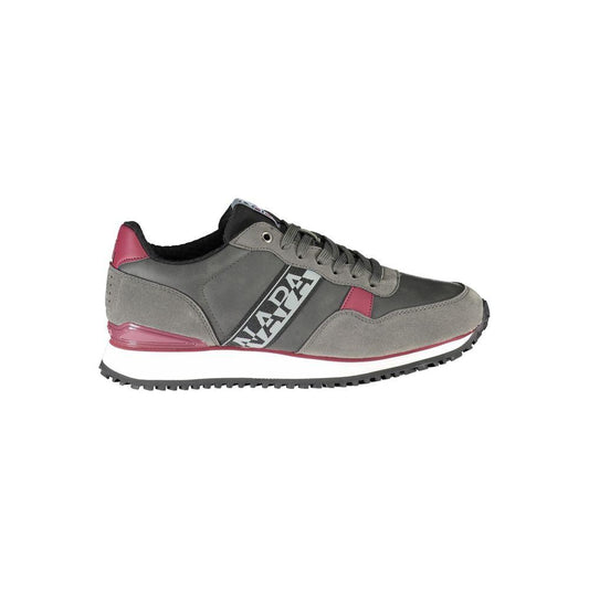 Napapijri Elegant Gray Lace-Up Sneakers with Contrast Accents Napapijri Dim Gray
