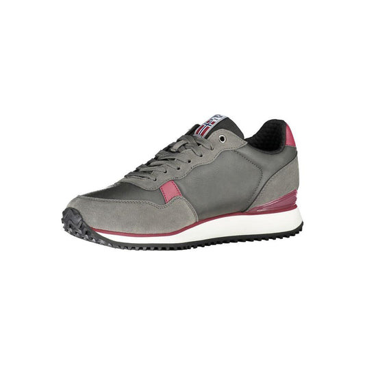 Napapijri Elegant Gray Lace-Up Sneakers with Contrast Accents Napapijri Dim Gray