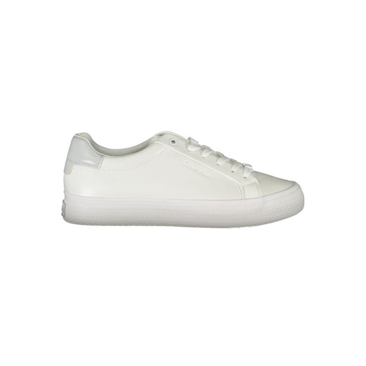 Calvin Klein Elegant White Sneakers with Contrast Detailing Calvin Klein Light Gray