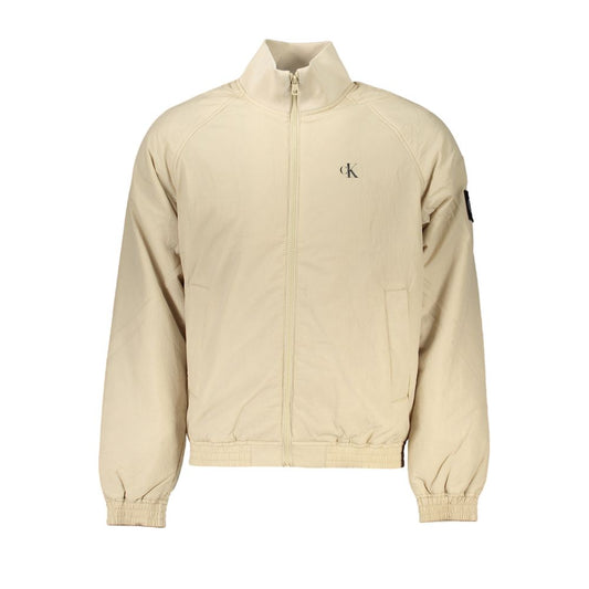 Calvin Klein Chic Beige Long Sleeve Designer Jacket Calvin Klein Wheat