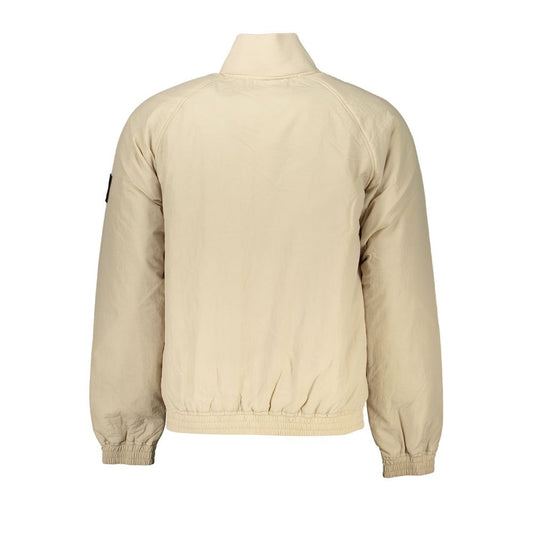 Calvin Klein Chic Beige Long Sleeve Designer Jacket Calvin Klein Wheat
