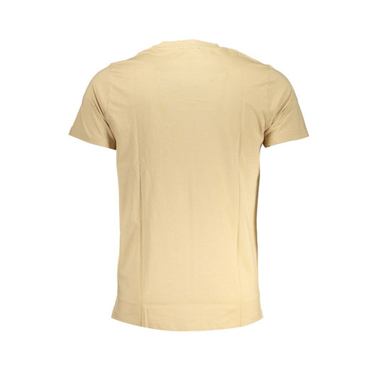 Cavalli Class Beige Cotton T-Shirt Cavalli Class Wheat