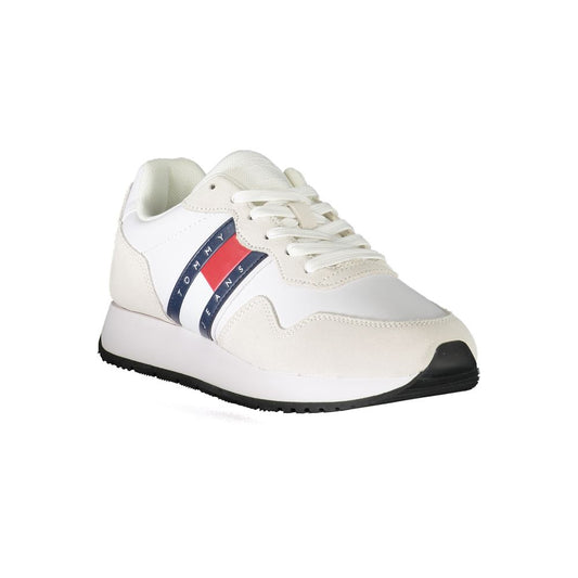 Tommy Hilfiger White Polyester Sneaker Tommy Hilfiger Light Gray