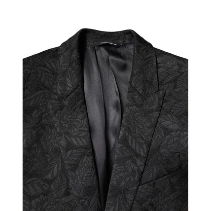 Dolce & Gabbana Black MARTINI Brocade Single Breasted Blazer