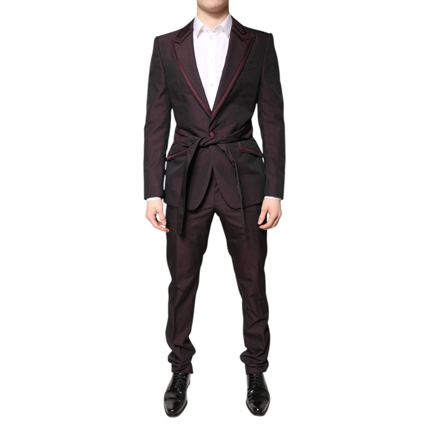 Dolce & Gabbana Maroon Single Breasted Formal 2 Piece Suit