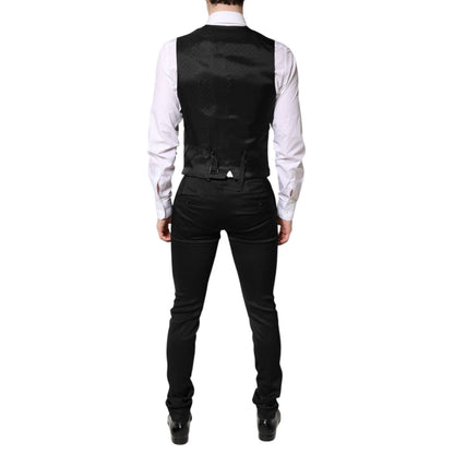 Dolce & Gabbana Black Single Breasted Formal Blazer with Vest