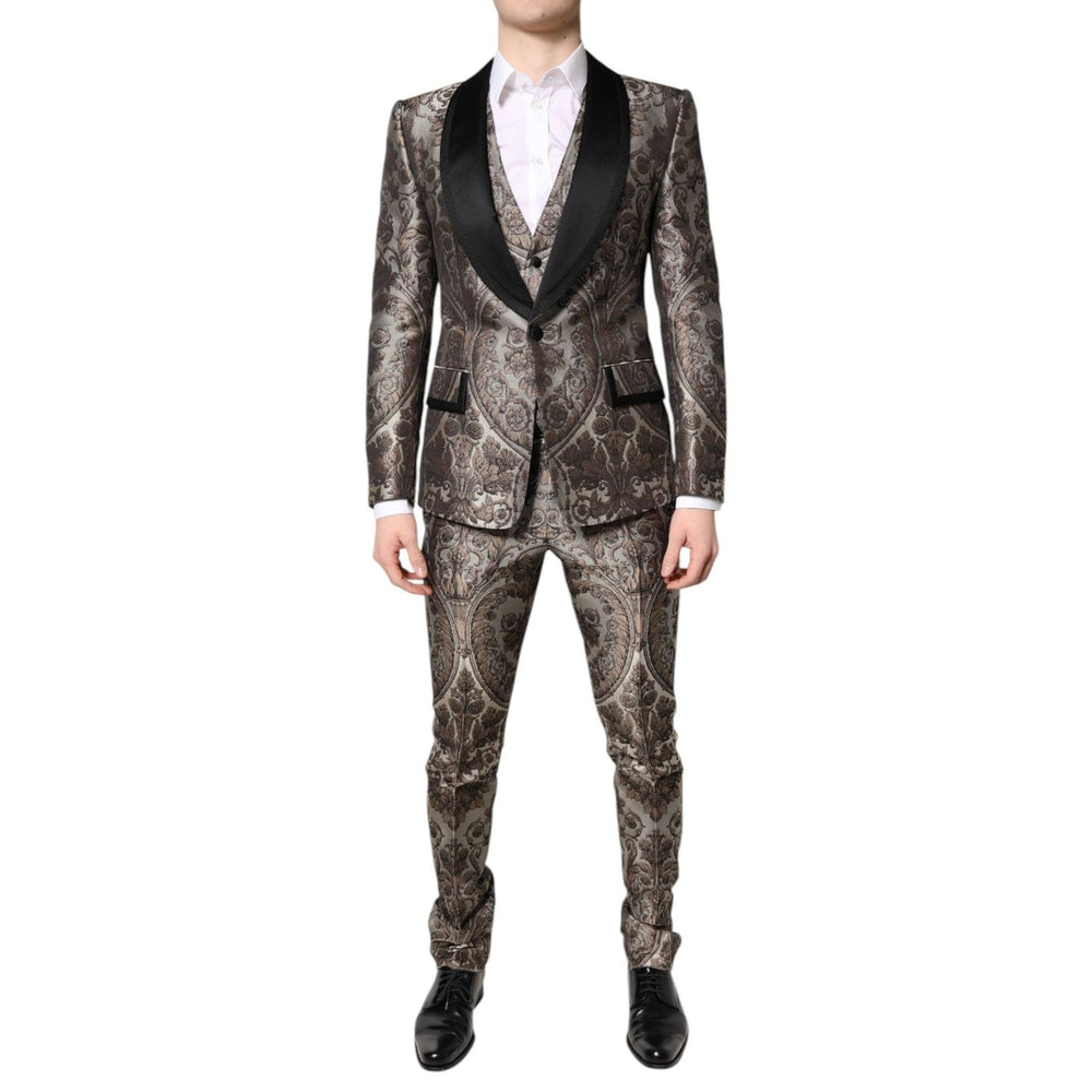 Dolce & Gabbana Multicolor Jacquard Single Breasted 3 Piece Suit KOS2275-46
