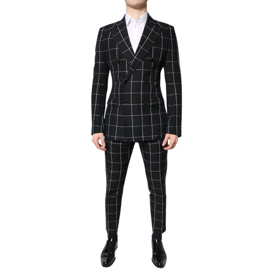 Dolce & Gabbana Black TAORMINA Double Breasted 2 Piece Suit