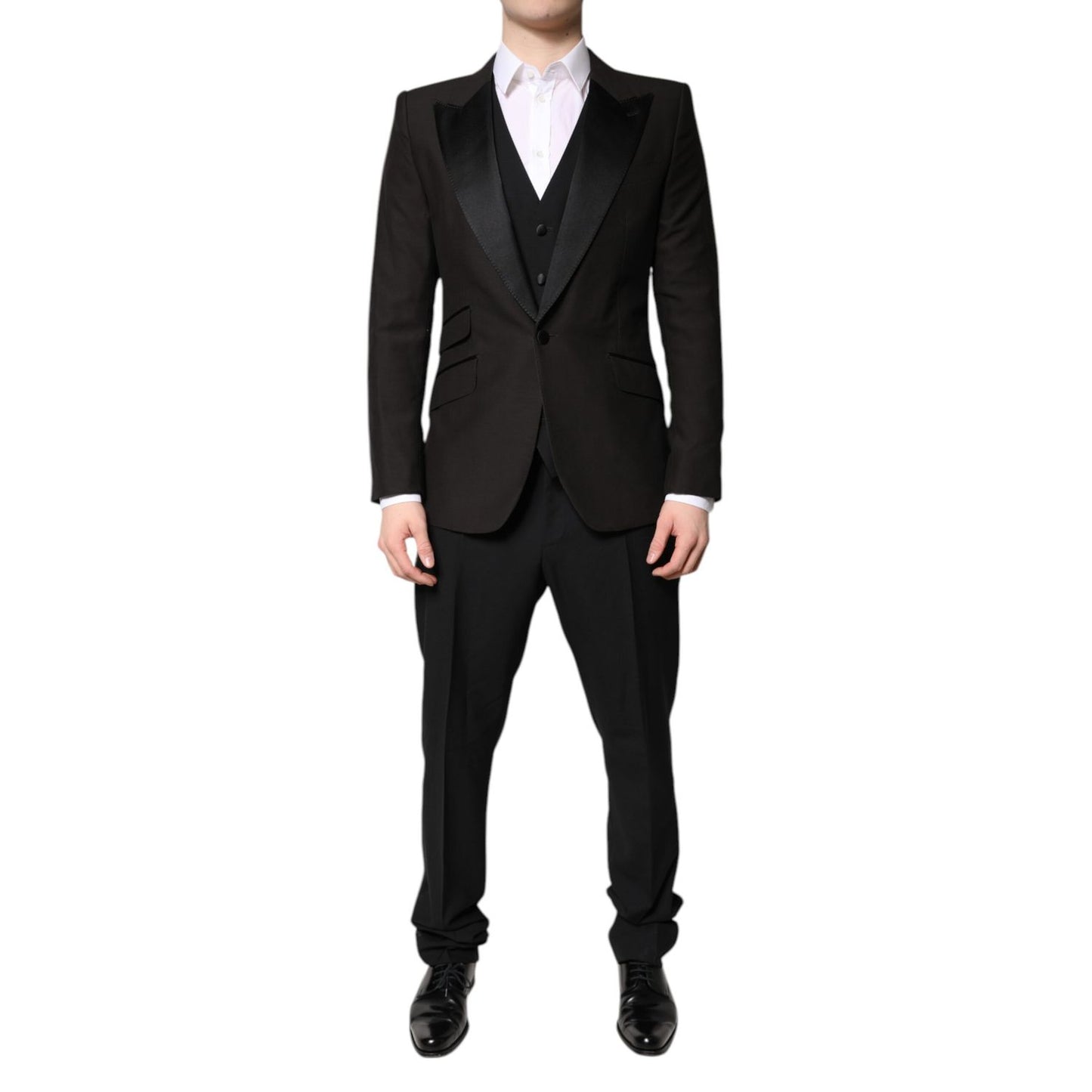 Dolce & Gabbana Black Single Breasted Formal 3 Piece Suit