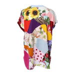 Dolce & Gabbana Multicolor Patchwork Short Sleeve Blouse Top THS90390-38