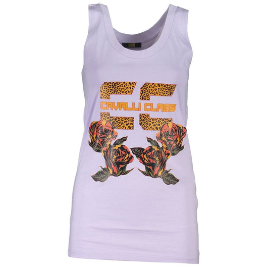 Cavalli Class Purple Cotton Women Top Cavalli Class Thistle