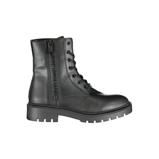 Calvin Klein Chic Black Ankle Boot with Laces and Zip Detail Calvin Klein Dark Slate Gray
