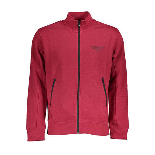 U.S. Grand Polo Elegant Fleece Long Sleeve Sweatshirt - Pink U.S. Grand Polo Maroon