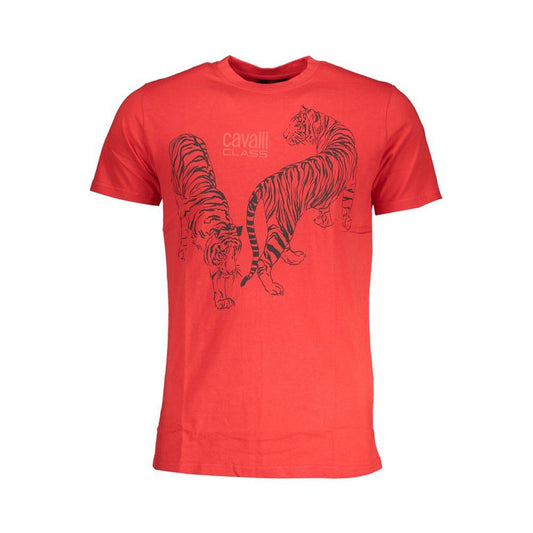 Cavalli Class Red Cotton T-Shirt Cavalli Class Tomato