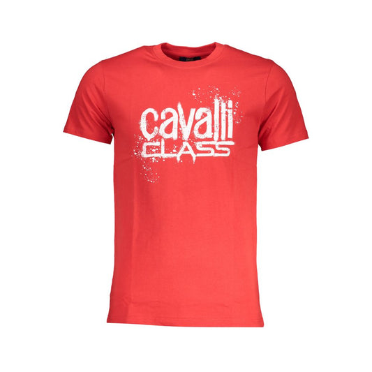 Cavalli Class Red Cotton T-Shirt Cavalli Class Tomato