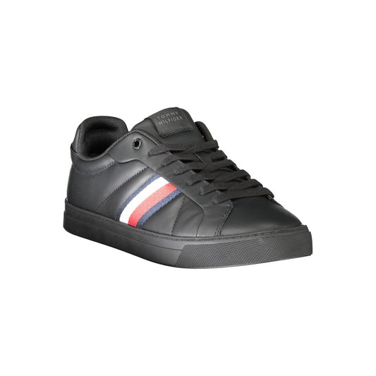 Tommy Hilfiger Black Leather Men Sneaker Tommy Hilfiger Dark Slate Gray