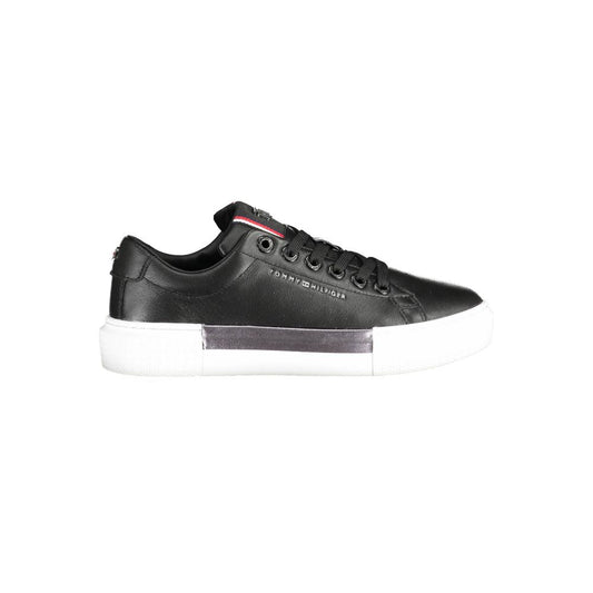 Tommy Hilfiger Black Leather Women Sneaker Tommy Hilfiger Dark Slate Gray