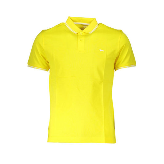 Harmont & Blaine Elegant Yellow Cotton Polo with Contrast Details Harmont & Blaine Yellow