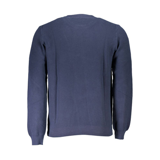North Sails Blue Cotton Men Sweater North Sails Dark Slate Gray