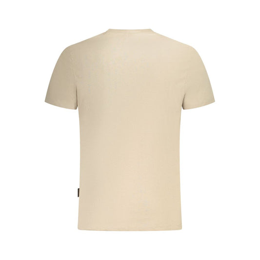 Napapijri Beige Cotton Men T-Shirt Napapijri Wheat