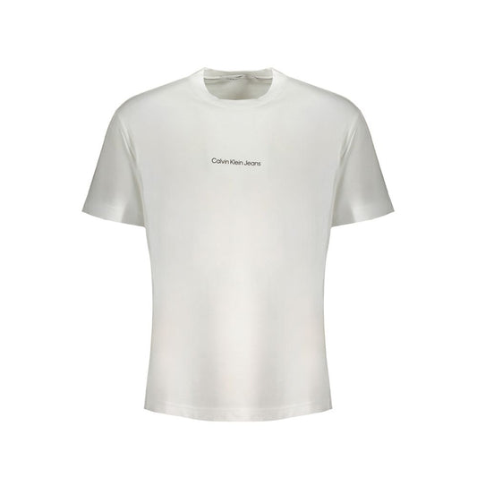 Calvin Klein White Cotton T-Shirt Calvin Klein Light Gray