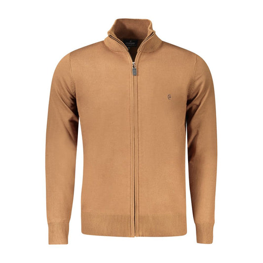 Coveri Moving Brown Viscose Men Cardigan Coveri Moving Dark Khaki