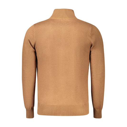 Coveri Moving Brown Viscose Men Cardigan Coveri Moving Dark Khaki