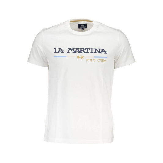 La Martina White Cotton Men T-Shirt La Martina White Smoke
