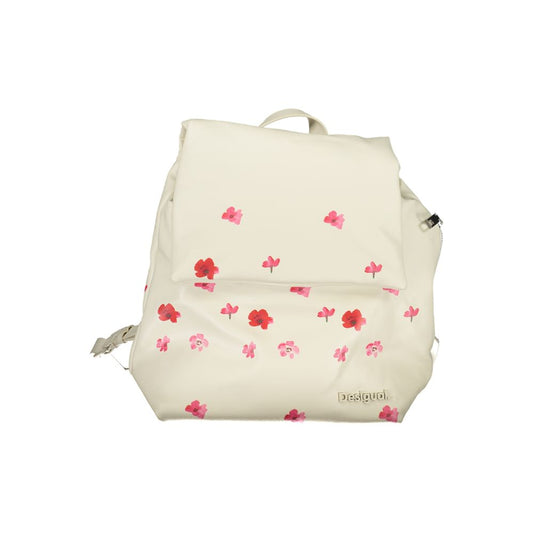Desigual White Polyethylene Backpack Desigual Light Gray