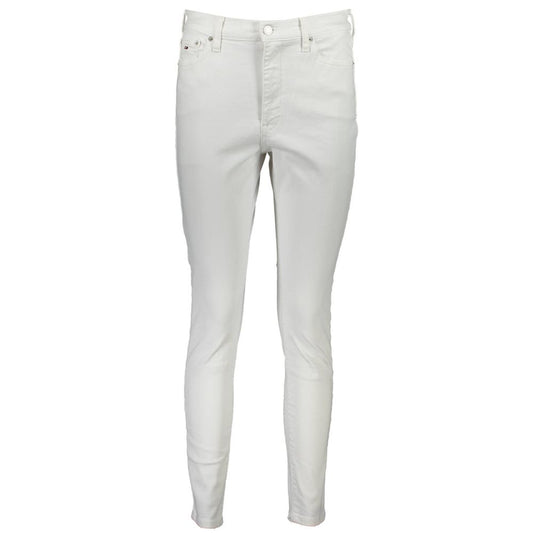 Tommy Hilfiger White Cotton Women Jeans Tommy Hilfiger Light Gray