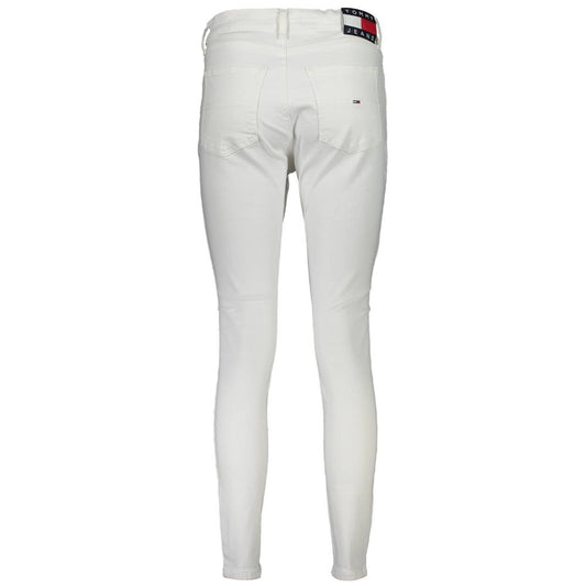 Tommy Hilfiger White Cotton Women Jeans Tommy Hilfiger Light Gray