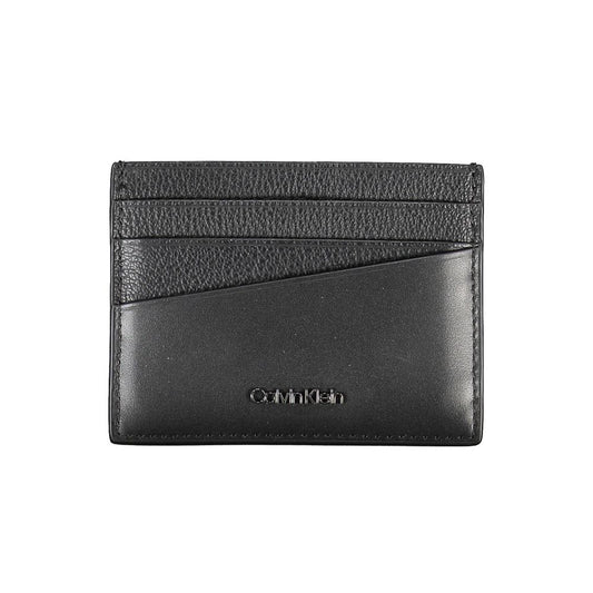 Calvin Klein Elegant Leather Card Holder in Timeless Black Calvin Klein Dark Slate Gray