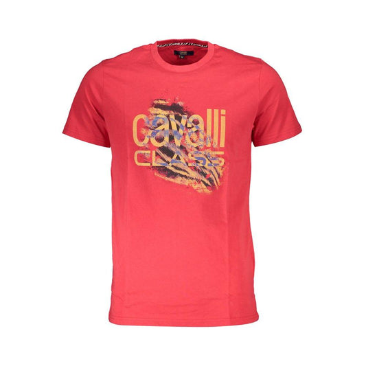 Cavalli Class Red Cotton T-Shirt Cavalli Class Tomato