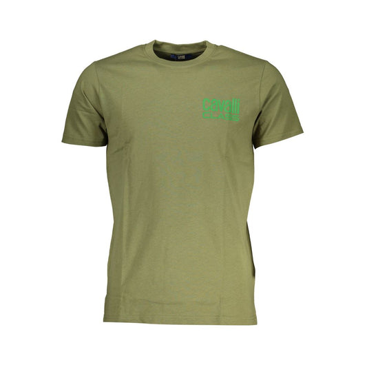 Cavalli Class Green Cotton T-Shirt Cavalli Class Dim Gray